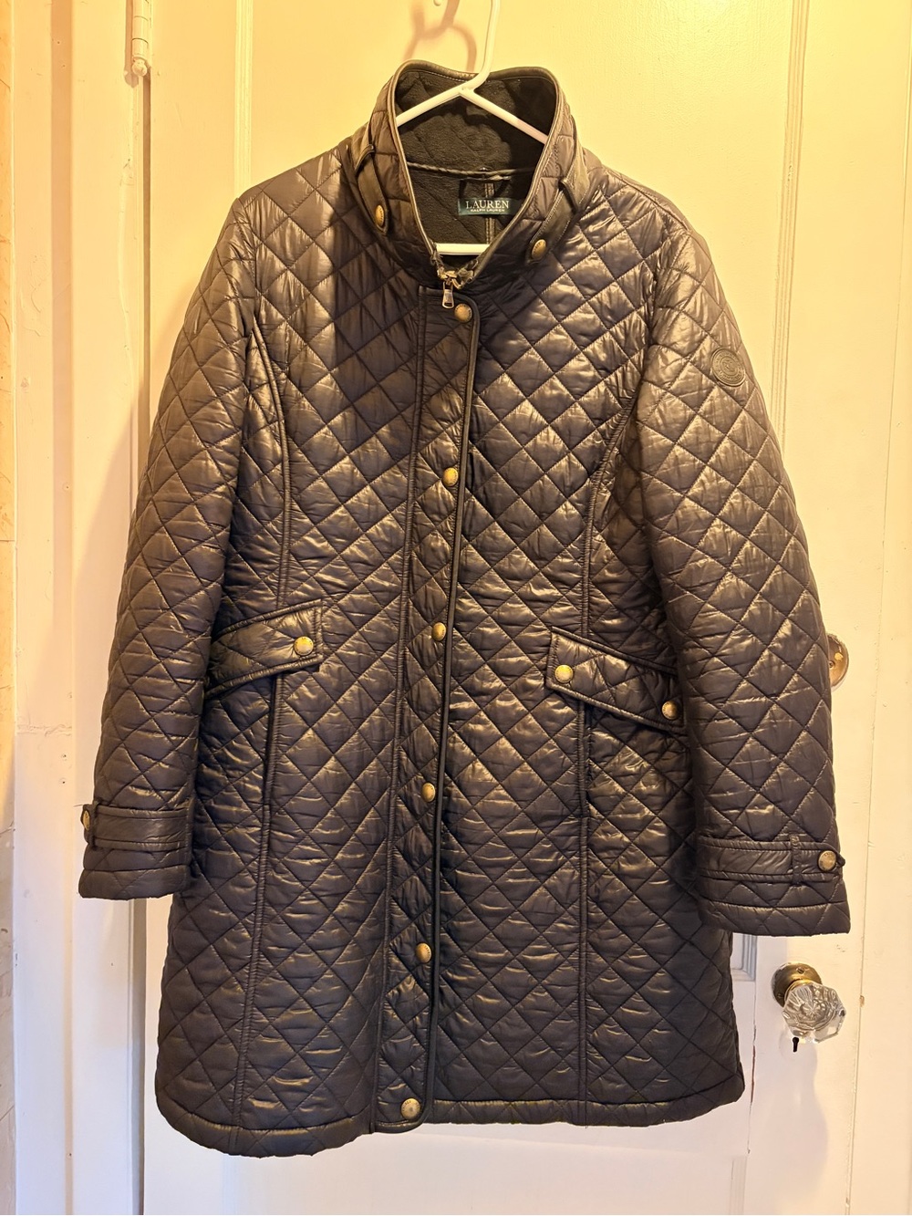 Ralph Lauren Long Quilted Black Puffer Coat